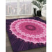 Patterned Dark Hot Pink Rug in Family Room, pat1754pur