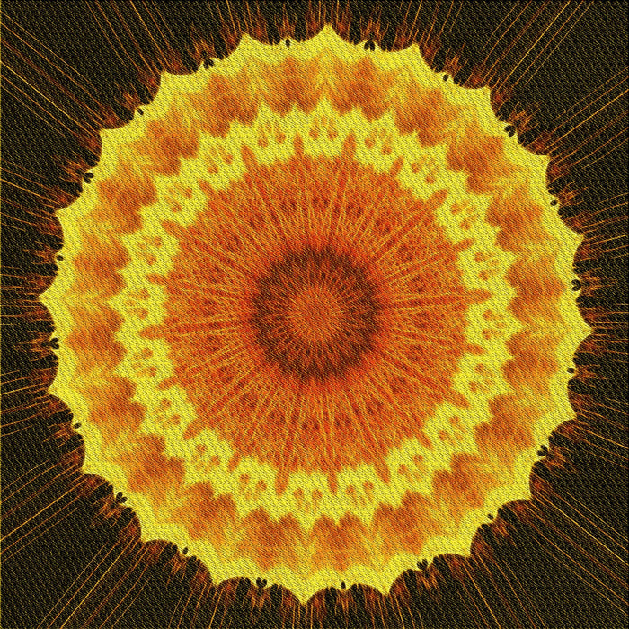 Round Patterned Orange Rug, pat1754yw