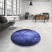 Round Patterned Light Slate Blue Rug in a Office, pat1755blu