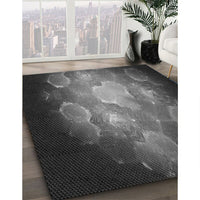 Patterned Charcoal Black Rug, pat1755gry