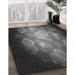 Patterned Charcoal Black Rug in Family Room, pat1755gry