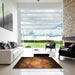 Square Patterned Red Rug in a Living Room, pat1755org