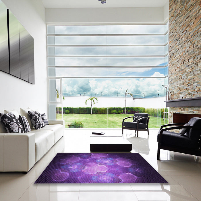 Machine Washable Transitional Purple Rug in a Kitchen, wshpat1755pur