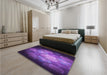 Patterned Purple Rug in a Bedroom, pat1755pur