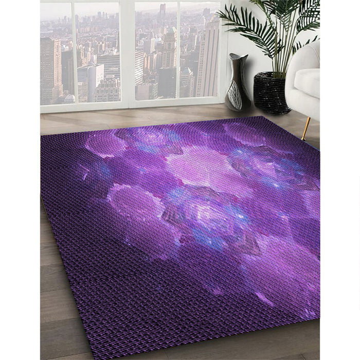 Machine Washable Transitional Purple Rug in a Family Room, wshpat1755pur