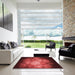 Machine Washable Transitional Red Rug in a Kitchen, wshpat1755rd