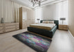 Machine Washable Transitional Charcoal Black Rug in a Bedroom, wshpat1755