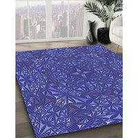 Patterned Cobalt Blue Rug, pat1756blu