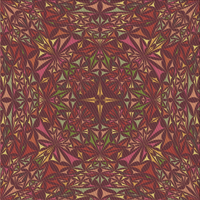 Round Patterned Saffron Red Rug, pat1756brn