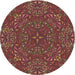 Square Machine Washable Transitional Saffron Red Rug in a Living Room, wshpat1756brn