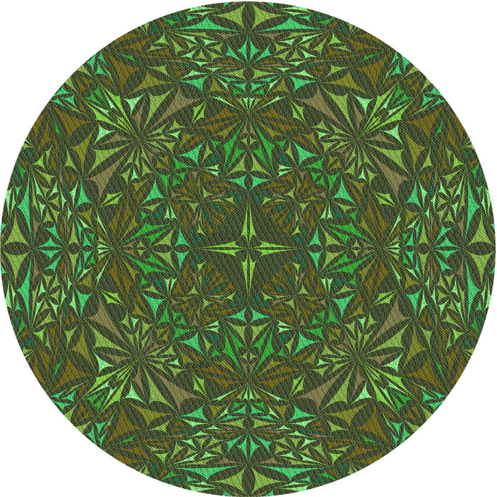 Square Machine Washable Transitional Dark Lime Green Rug in a Living Room, wshpat1756grn