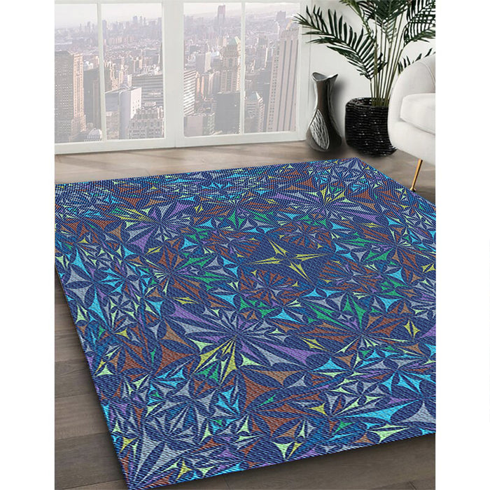 Machine Washable Transitional Glacial Blue Ice Blue Rug in a Family Room, wshpat1756lblu