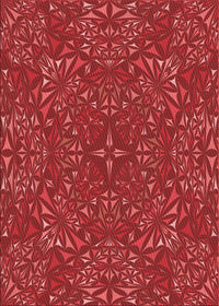 Machine Washable Transitional Red Rug, wshpat1756rd