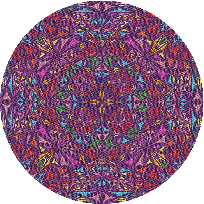 Sideview of Patterned Plum Purple Modern Rug, pat1756