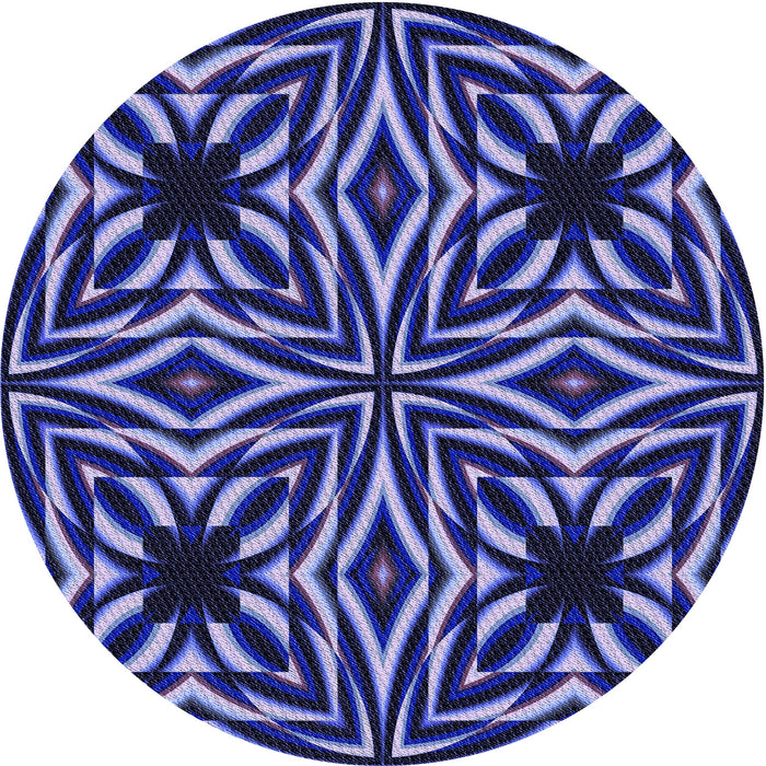 Square Patterned Denim Dark Blue Rug, pat1757blu