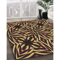 Patterned Caramel Brown Rug, pat1757brn