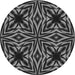 Square Patterned Charcoal Black Rug, pat1757gry