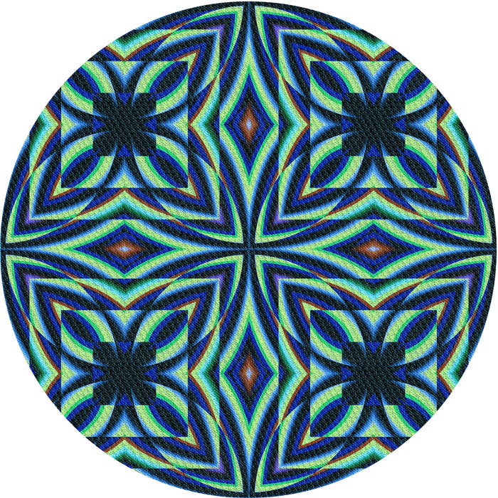 Square Patterned Mint Green Rug, pat1757lblu