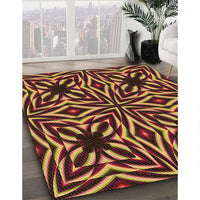 Patterned Deep Red Rug, pat1757org