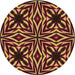 Square Patterned Deep Red Rug, pat1757org