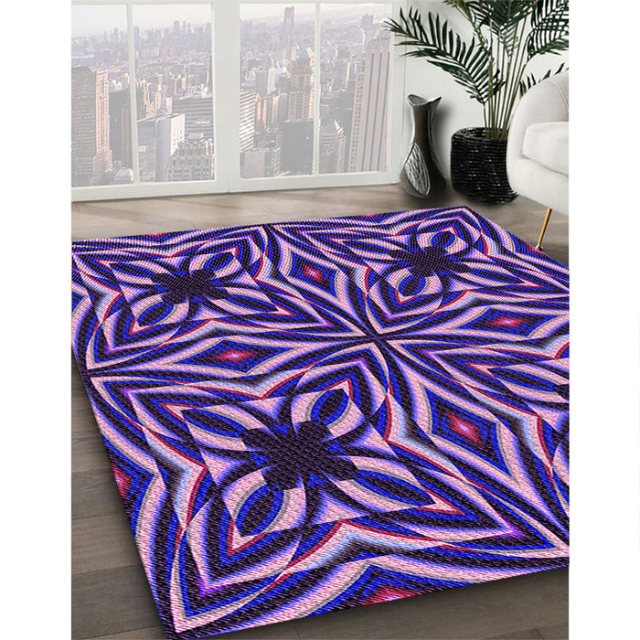 Machine Washable Transitional Lilac Purple Rug in a Family Room, wshpat1757pur