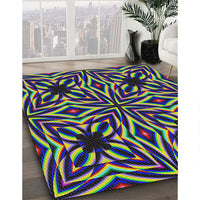 Patterned Green Modern Rug, pat1757