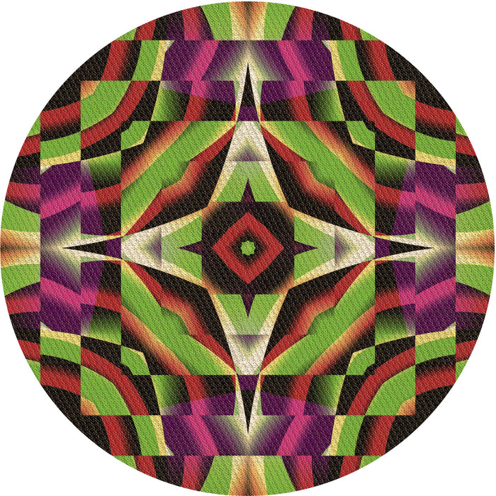 Square Patterned Pistachio Green Rug, pat1758brn