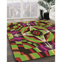 Patterned Pistachio Green Rug, pat1758brn