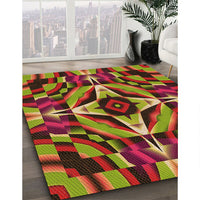 Patterned Cranberry Red Rug, pat1758org