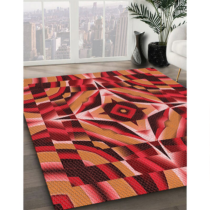 Machine Washable Transitional Orange Rug in a Family Room, wshpat1758rd