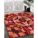 Patterned Orange Rug in Family Room, pat1758rd