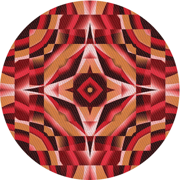 Square Patterned Orange Rug, pat1758rd