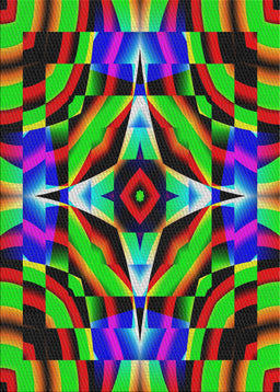 Patterned Green Modern Rug, pat1758