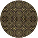 Square Patterned Copper Brown Rug, pat1759brn