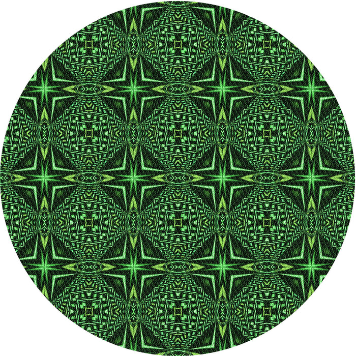 Square Patterned Black Rug, pat1759grn