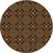 Square Patterned Black Brown Rug, pat1759org