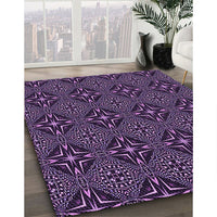 Patterned Deep Purple Rug, pat1759pur