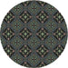 Square Machine Washable Transitional Black Rug, wshpat1759