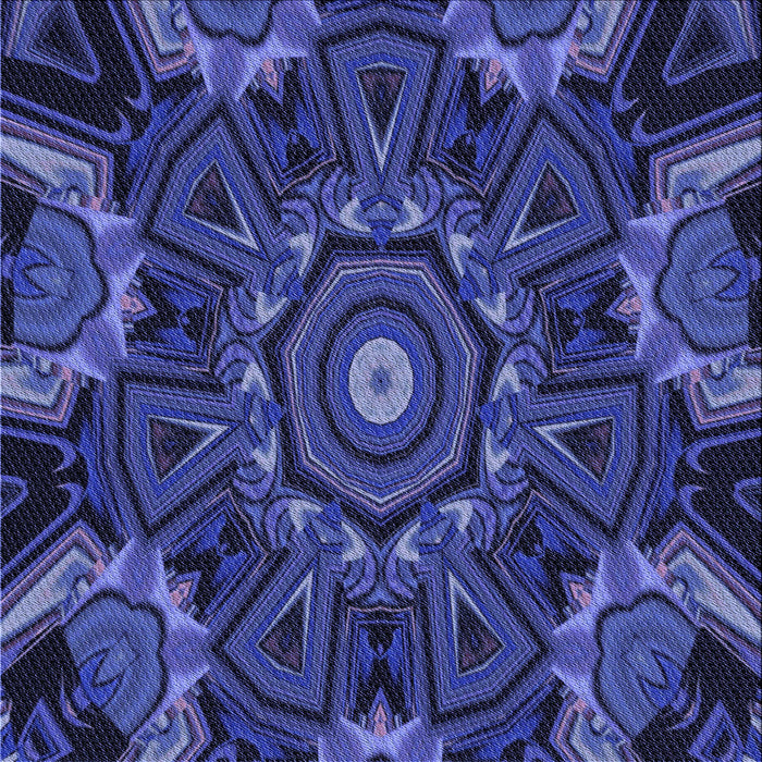 Round Patterned Denim Dark Blue Rug, pat176blu