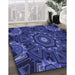 Patterned Denim Dark Blue Rug in Family Room, pat176blu