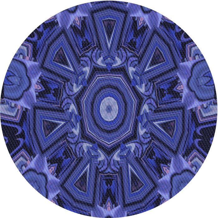 Square Patterned Denim Dark Blue Rug, pat176blu