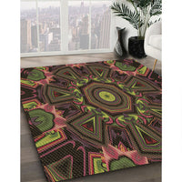 Patterned Oak Brown Rug, pat176brn