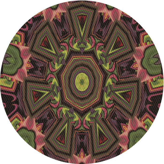 Square Patterned Oak Brown Rug, pat176brn