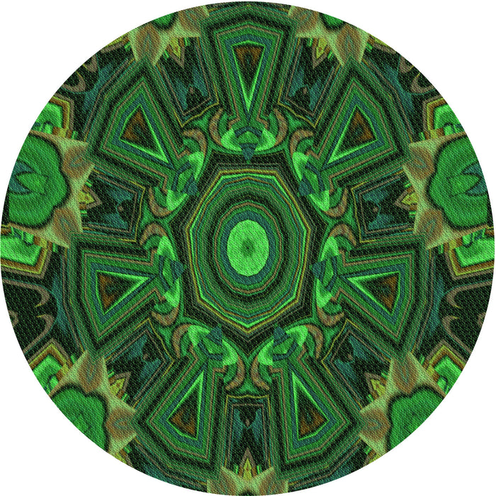 Square Patterned Dark Forest Green Rug, pat176grn