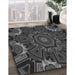 Machine Washable Transitional Charcoal Black Rug in a Family Room, wshpat176gry