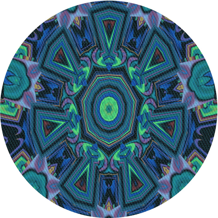 Square Machine Washable Transitional Deep-Sea Blue Rug in a Living Room, wshpat176lblu