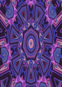 Machine Washable Transitional Purple Rug, wshpat176pur