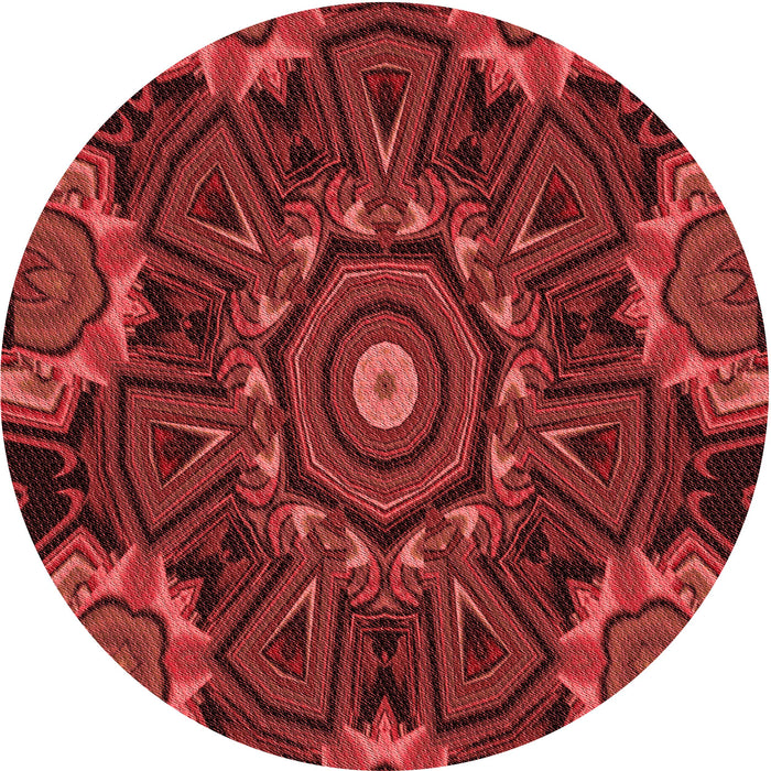 Square Patterned Cranberry Red Rug, pat176rd