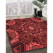 Machine Washable Transitional Cranberry Red Rug in a Family Room, wshpat176rd