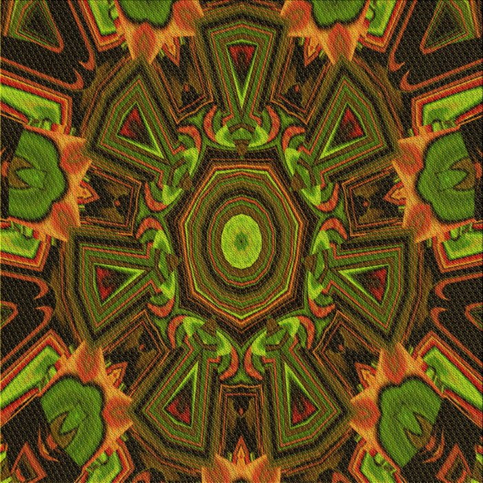 Round Patterned Olive Green Rug, pat176yw